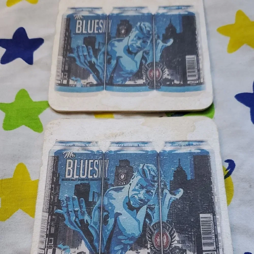 2 Raggedy IPA Mr Bluesky Coasters Set